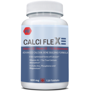 CalcifleX Calcium Tablets CCM formula with Vitamins d3, K2-7(MK7), Magnesium & Zinc for men, women 120 Tabs